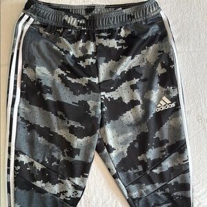 Adidas Black and Gray Camo Sweatpants with Stripes (US M)